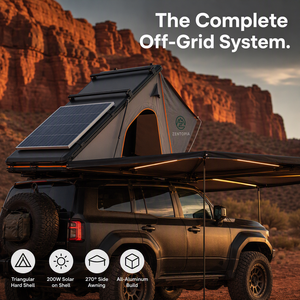 Tente de <span class=keywords><strong>toit</strong></span> rigide en fibre de carbone Zentopia avec panneau solaire, 2 personnes, déploiement en 30 secondes, toutes saisons, ultra-légère pour SUV et Overland - Product Image 2