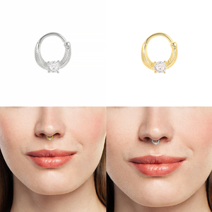 ROXI - Anillo de Nariz de Plata 925 con Baño de Oro de 18K y Circonita, Joyería para Perforaciones, para Mujeres y Niñas - Product Image 6