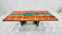 Bureau moderne et minimaliste en résine Live Edge Base en époxy noir et bois de frêne