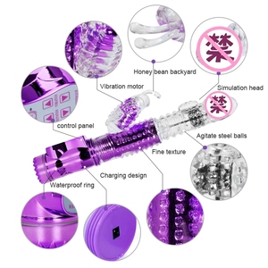 7 modu titreşimli kadın teleskopik dönen tavşan yapay penis vibratörler masajı yetişkin seks oyuncak kadınlar için - Product Image 3