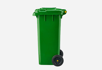 Haute qualité vert/rouge/bleu/jaune 120L extérieur recycler la poubelle rectangulaire en plastique
