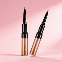 Ensemble de gloss à lèvres de luxe 2-en-1 avec logo personnalisé, crayon à lèvres mat imperméable et gloss hydratant longue durée, maquillage à marque privée