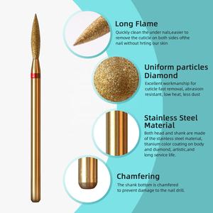 HYTOOS 2mm uzun alev manikür temiz tırnak matkap ucu, titanyum rus elmas tırnak süsü Bit ölü cilt tırnak temizleyici aksesuarları aracı - Product Image 5