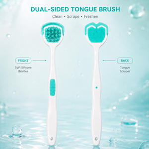 Luxsmile Oem เจลทำความสะอาดลิ้น <span class=keywords><strong>2</strong></span> in 1 ลดกลิ่นปาก ด้ามจับตามหลักสรีรศาสตร์ แปรงขูดทำความสะอาดลิ้นแบบสองด้าน - Product Image 4