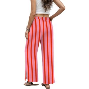 FOXA <b>Womens</b> Wide Leg <b>Beach</b> Pants Elastic Waist Lightweight Flowy Palazzo <b>Trousers</b> With Pockets Mid Rise Casual Wear - Product Image 5