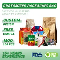 Op maat bedrukte staande pouch voedselverpakking zak vochtbestendig hersluitbaar Mylar ziplock zak voor snacks groothandel