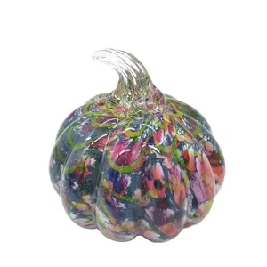 Artigianato in Vetro Soffiato a Mano a Forma di Zucca Materiali in Vetro di Murano per Regalo di Halloween Lavorazione del Vetro Premium - Product Image 1