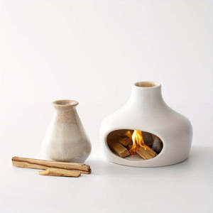 Brûleur d'encens en céramique fait à la main en <span class=keywords><strong>bois</strong></span> sacré pour la décoration zen <span class=keywords><strong>de</strong></span> yoga <span class=keywords><strong>de</strong></span> méditation avec <span class=keywords><strong>cheminée</strong></span> et bougeoir parfumé <span class=keywords><strong>de</strong></span> siège - Product Image 1