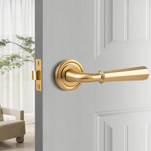 フレンチスタイル良質真鍮ロックハンドルドア真鍮プライバシー通路ほぞ穴ロック - Product Image 1