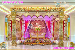 Grand Jodha Akbar Mandap Mandap ชุดแต่งงาน,หุ่นแบบบอลลีวูดทันสมัยสำหรับงานแต่งงานมาฮารานีรุ่นล่าสุดจากสหรัฐอเมริกา - Product Image 5