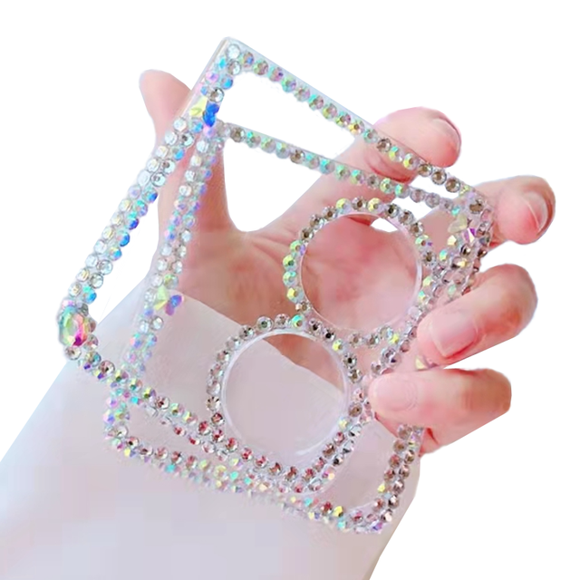 New Arrival 3D Handmade Crystal Clear Bling Diamonds Protective Cover for Huawei P50 Pocket Mobile Phone Case