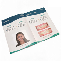 Service d'impression de brochures, catalogues et magazines en papier couché laminé avec reliure agrafée personnalisée, couleur intégrale, couverture souple, OEM