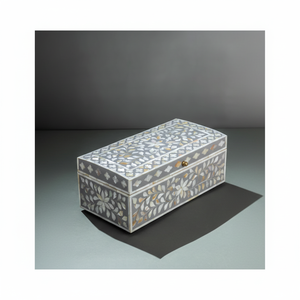 2025 Venta caliente hecha a mano de madera y incrustaciones de hueso cajas de diseño de Color gris joyero de lujo organizador de almacenamiento - Product Image 1