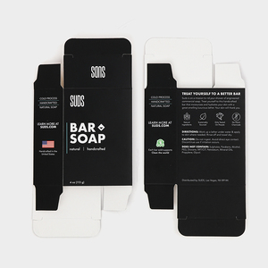 Xà Phòng Dầu Gội Bao Bì Mỹ Phẩm Gloss Art <span class=keywords><strong>Paper</strong></span> Tuck End Hộp Chăm Sóc Da Tùy Chỉnh Hộp Đen - Product Image 5