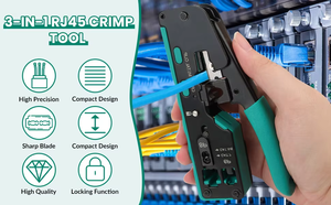 Kit de probador de cable y herramienta de crimpado RJ45 de valor-50 conectores/RJ45 botas, compatible con Cat7/Cat5/RJ11 para telecomunicaciones y redes - Product Image 6