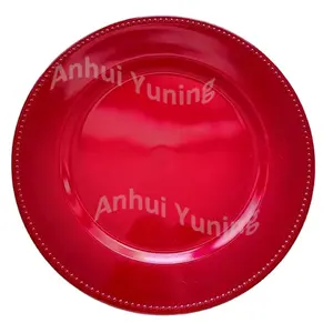 Wholesale Charger Plates For Event Plastic Red Color Decoration Charger Plate Wedding Party Use