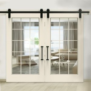 <span class=keywords><strong>Porte</strong></span> <span class=keywords><strong>de</strong></span> <span class=keywords><strong>grange</strong></span> intérieure à <span class=keywords><strong>double</strong></span> dérivation-Deux panneaux coulissants <span class=keywords><strong>sur</strong></span> des voies parallèles pour des ouvertures extra larges - Product Image 4