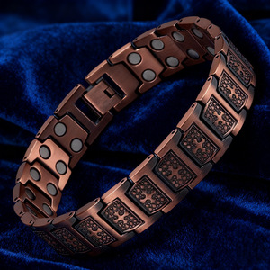 Bronze Cross Bracelet <b>Copper</b> Alloy Magnetic Geometric Unisex Fashion <b>Bangle</b> Gift Jewelry - Product Image 4