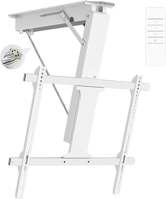 Electric Metal Swivel Rotating Motorized TV Ceiling Mount 32-70" Compatible CE RoHS Certified Tilt Feature 40KG Load Capacity TV