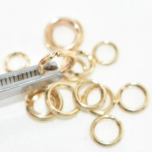 변색 없음 GF 리얼 14K 골드 채워진 더블 레이어 키 링 가공 보석 연결 분할 링 걸쇠 결과 액세서리 - Product Image 3