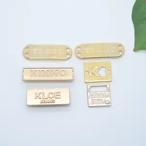 도매 주문 지갑 청바지 의류 금속 플레이트 브랜드 라벨 가방 로고 의류 핸드백