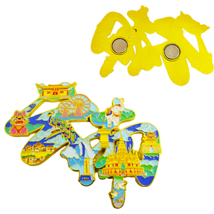 Imán de nevera de aleación personalizado con diseño de dibujos animados 2D 3D, ecológico, troquelado, chapado, regalo promocional para turistas y ciudades - Product Image 2