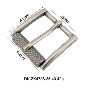 Fibbia a Rullo Zigrinata da 35mm in Lega <span class=keywords><strong>di</strong></span> Zinco con Finitura Argento Anticato per Accessori Cinturini in Pelle da Uomo Personalizzati - Product Image 4