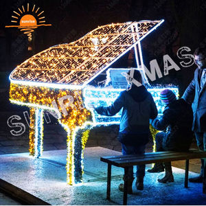 Décoration extérieure géante 3D, instrument <span class=keywords><strong>de</strong></span> musique LED, piano, guitare, violon, <span class=keywords><strong>saxophone</strong></span>, trompette, sculpture, motif lumineux - Product Image 5