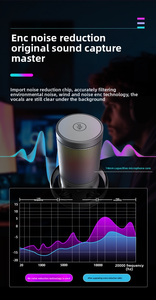 Micrófono USB RGB con luces deslumbrantes para grabación <span class=keywords><strong>de</strong></span> <span class=keywords><strong>canciones</strong></span> K, Juegos <span class=keywords><strong>de</strong></span> ordenador, teléfono móvil, transmisión en vivo y enseñanza - Product Image 3