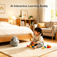 Jouet robot en peluche AI, commande vocale, application interactive, poupée parlante avec yeux dynamiques, cadeau éducatif STEM pour enfants
