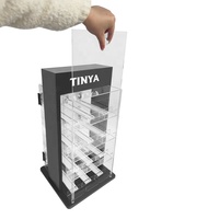 Présentoirs acryliques de poussoir de cigarette d'étagère de comptoir à ressort de produits d'alimentation automatique avec la porte de serrure