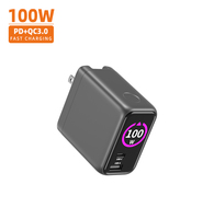 Adaptateur secteur prise US 3 ports USB-C USB-A certifié CE 100W GaN charge rapide PPS PD 3.0 chargeur de téléphone multi-appareils pour LG