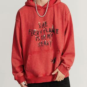 Fabricants de sweats à capuche lourds à épaules tombantes, lavés à la cire, pour vêtements personnalisés, unisexe, hip-hop, surdimensionné, design personnalisé - Product Image 6