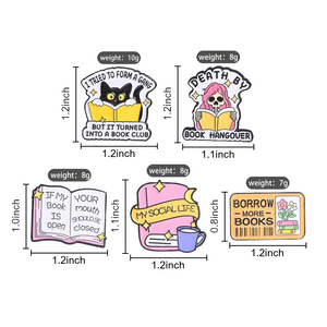 Ensemble de broches en émail pour les amoureux des livres, avec des citations de lecture sarcastiques, pour la décoration de sac à dos - Product Image 6