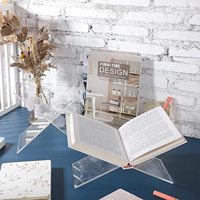 Étagère de présentation transparente en acrylique pour livres à feuilles mobiles, support de livres personnalisé