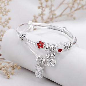 925 Silver Baby Kada <b>Bracelet</b> for Kids Adjustable Designer Kadli Traditional Cute Jewelry Gift for Children - Product Image 3