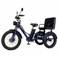 Vélo électrique à 3 roues avec siège large et moteur avant, tricycle électrique pliable avec siège passager