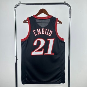 Vente en gros de vêtements pour hommes Philadelphia 76er # 3 <span class=keywords><strong>Allen</strong></span> <span class=keywords><strong>Iverson</strong></span> # 0 Tyrese Maxey # <span class=keywords><strong>Maillot</strong></span> de basket-ball 21 Joel Embiid - Product Image 5