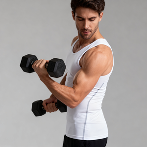 Camiseta deportiva sin mangas ajustada para hombre, camiseta sin mangas ajustada de secado rápido para correr, camiseta sin mangas para gimnasio, camisetas activas para hombre musculoso - Product Image 3