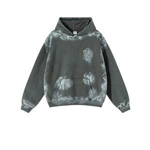 Precio al por mayor de moda Sudadera con capucha para hombres y niños Sudadera con capucha bordada personalizada de punto informal de invierno con cremallera desteñida - Product Image 1