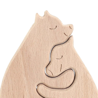 Figurines en bois sculptées à la main, Art moderne, Sculpture en bois durable, Ours Anima, Ours en puzzle, Ours en famille, Cadeaux, Magasins
