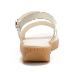 Nueva media Sandalia de cuero clásico blanco de alta calidad para mujer, zapatos de mujer con hebilla de cuña baja, verano 2025, Guangzhou Agent Export - Product Image 2