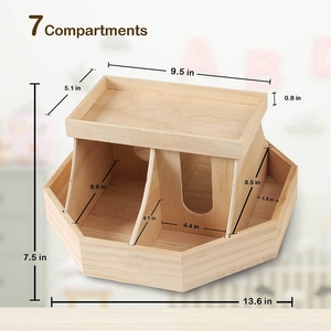 Wooden Bamboo Diaper Caddy Organizer 360 Degrees Rotating Caddy, Portable Diaper Organizer for <strong>Changing</strong> <strong>Table</strong> - Product Image 3
