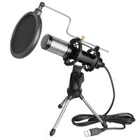 Microphone à condensateur USB professionnel Biner E300 pour ordinateur de bureau, pour l'enregistrement, la diffusion en direct, le jeu
