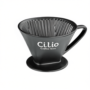 Filtro de Café Cilio Tamaño 4, Vertedor de Cerámica Negra para Preparación Manual - Product Image 2