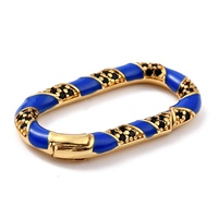 PandaHall 5 pièces de breloques en laiton émaillé avec fermoirs à vis en U et mousquetons pour la fabrication de bracelets