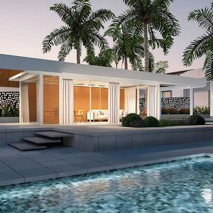 Pérgola Suspendida de <span class=keywords><strong>Aluminio</strong></span> <span class=keywords><strong>con</strong></span> Lamas Ajustables, Gazebo Colgante para Exteriores Comerciales, Centros Comerciales y Terrazas - Product Image 1