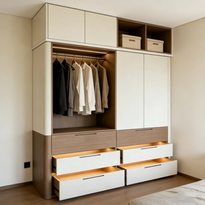 <span class=keywords><strong>Armario</strong></span> Profesional Personalizado de Madera Blanca con Área de Exhibición para <span class=keywords><strong>Ropa</strong></span> y Espacio para Colgar Prendas - Product Image 3