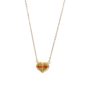 สร้อยคอจี้รูปหัวใจหนาเคลือบเงา ของขวัญวันแม่ ลดราคาพิเศษ - Product Image 1