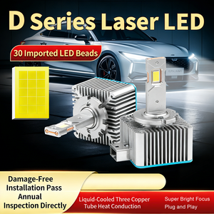 Lampadina LED per Fari Serie <span class=keywords><strong>D</strong></span>, 38000LM 130W, 30 LED Importati, Plug and Play, Luce Super Luminosa e Concentrata 6000K - Product Image 1